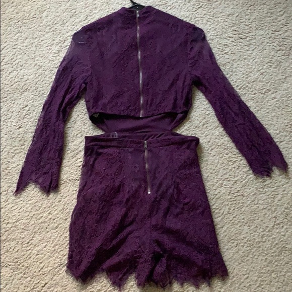 XS plum long sleeve romper - Picture 2 of 2